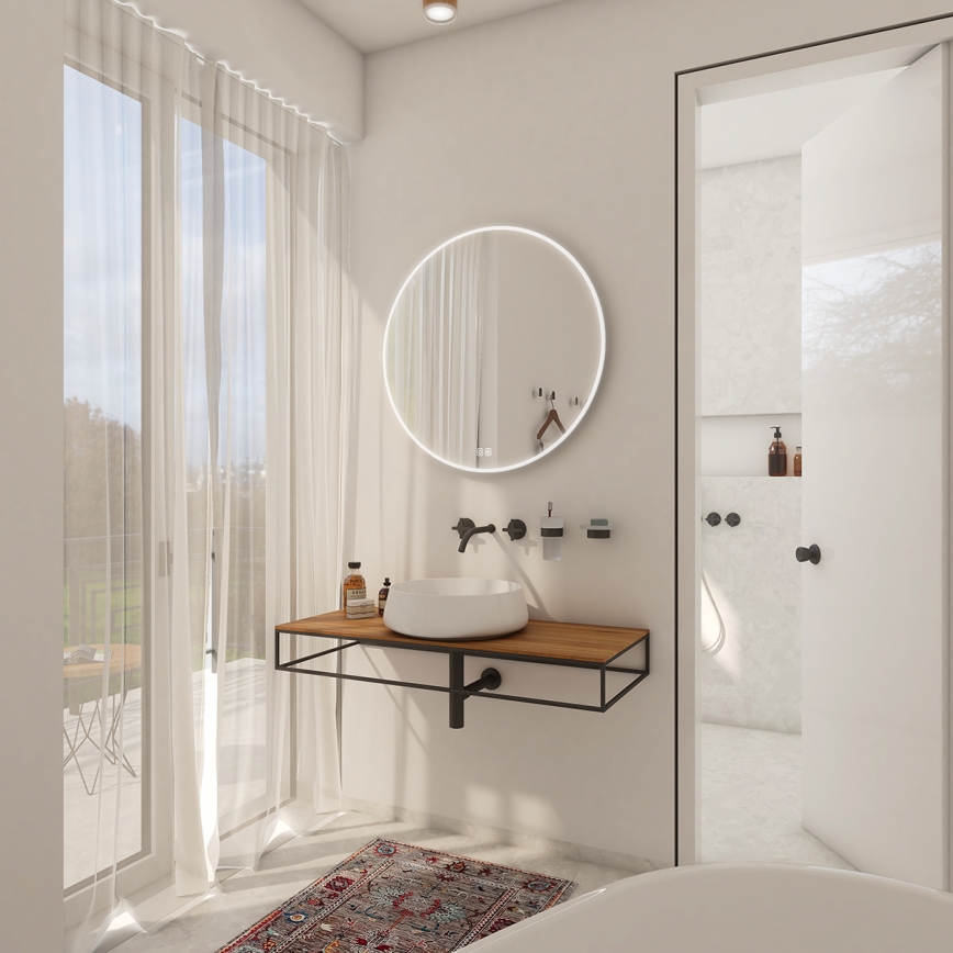 NIMCO ZP 26000RVX - LED дзеркало для ванної з підсвічуванням та регульованою яскравістю LED/26W/230V 3000-6500K діам. 60 см IP44