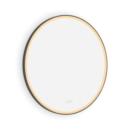 NIMCO ZPC 28000RVX-90 - Світлодіодне дзеркало для ванної з регулюванням яскравості та підсвічуванням LED/26W/230V 3000-6500K діаметр 60 см матова чорна IP44