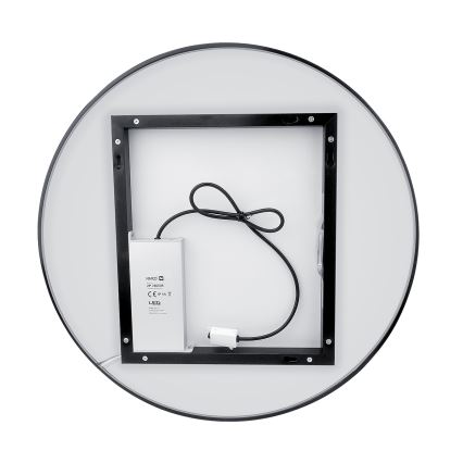 NIMCO ZPC 31000RVX-90 - диммируемое LED-зеркало с подсветкой для ванной LED/20 Вт/230 В 3000–6500 К Ø 60 см матовый черный IP44