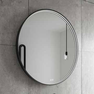 NIMCO ZPC 31001RVX-90 - LED диммируемое зеркало для ванной с подсветкой LED/22W/230V 3000-6500K Ø 70 см матовый черный IP44