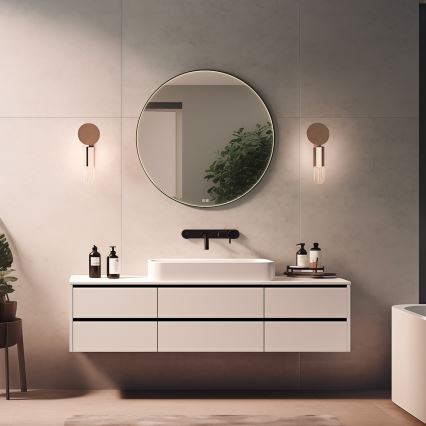 NIMCO ZPC 31002RVX-90 - Зеркало для ванной комнаты со светодиодной подсветкой и регулированием яркости LED/26W/230V 3000-6500K диаметр 80 см матовый черный IP44