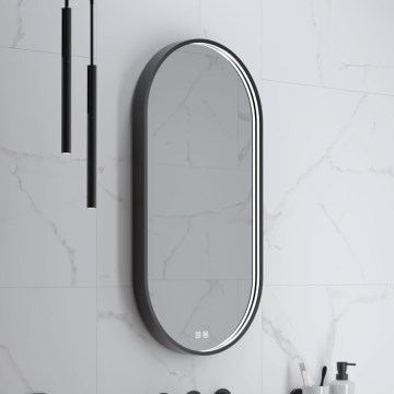 NIMCO ZPC 32002LVX-90 - LED дзеркало для ванної кімнати з підсвічуванням і регульованою яскравістю LED/25W/230V 3000-6500K 80x40 см матове чорне IP44