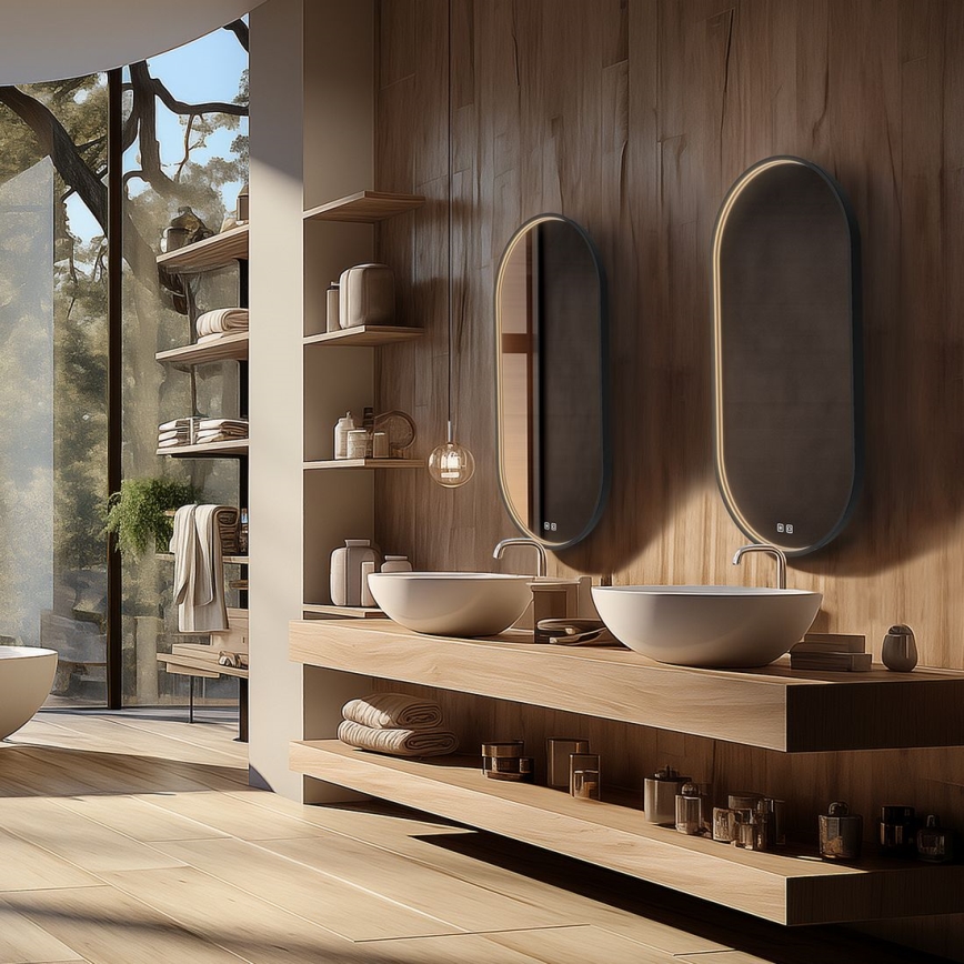 NIMCO ZPC 32002LVX-90 - LED дзеркало для ванної кімнати з підсвічуванням і регульованою яскравістю LED/25W/230V 3000-6500K 80x40 см матове чорне IP44