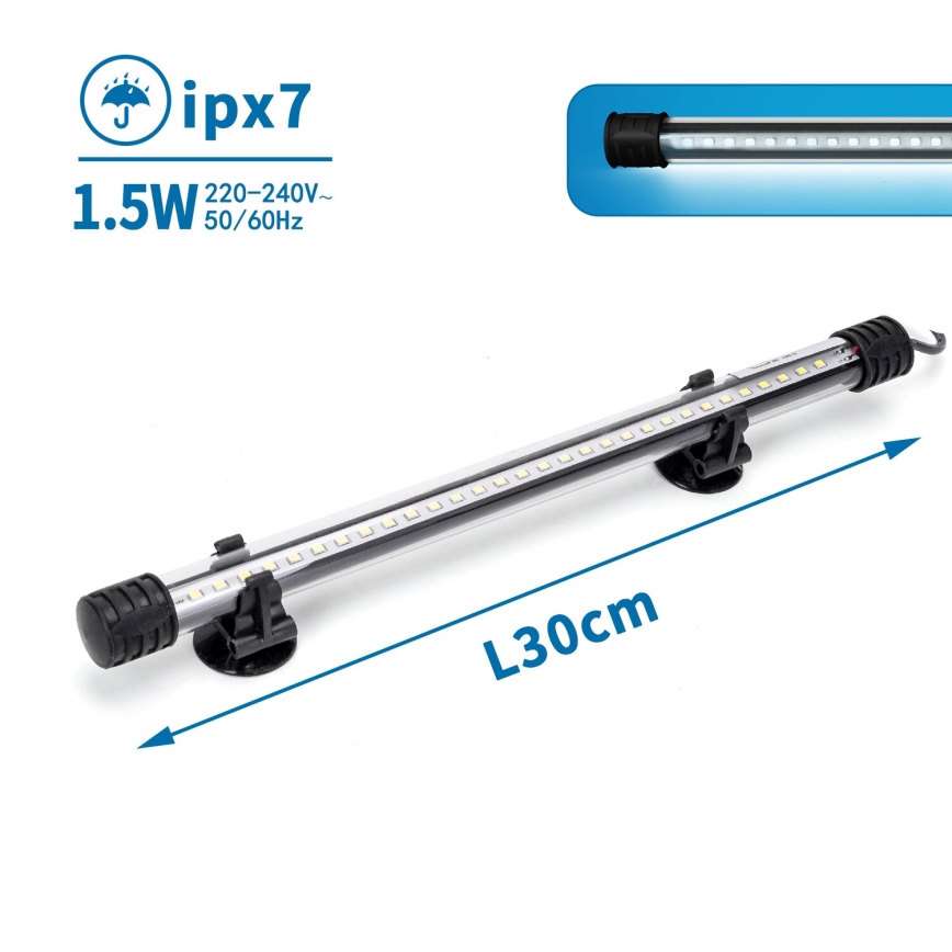 Nobleza - LED Освітлення акваріума LED/1,5W/230V IPX7 30 см