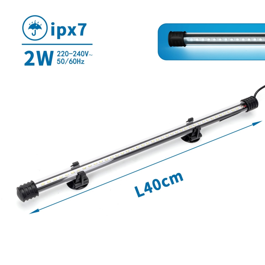 Nobleza - Светодиодная подсветка для аквариума LED/2W/230V IPX7 40 см