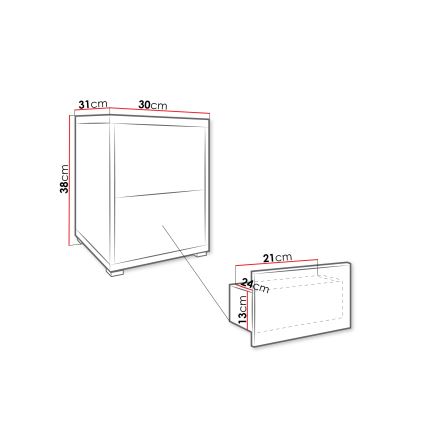 Ночная тумбочка GESITA 30x38 см дуб Кремона