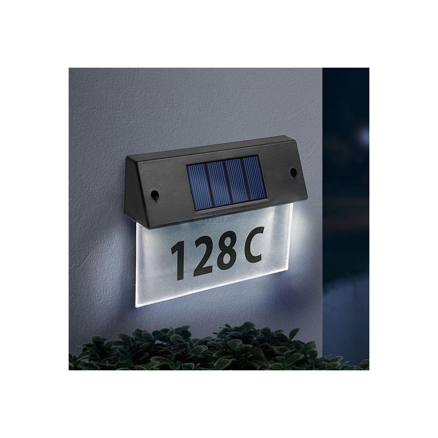 Номер дома на солнечной батарее со светодиодной подсветкой LED/1,2V/600 mAh IP44