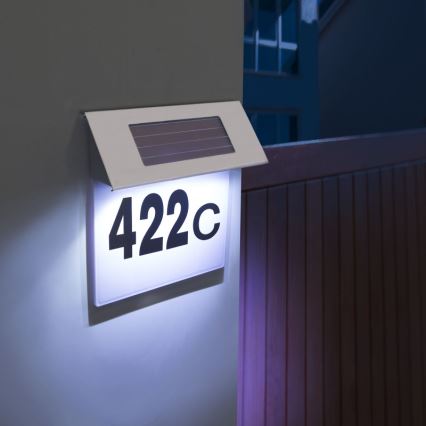 Номер дома на солнечной батарее со светодиодной подсветкой LED/1,2V IP44