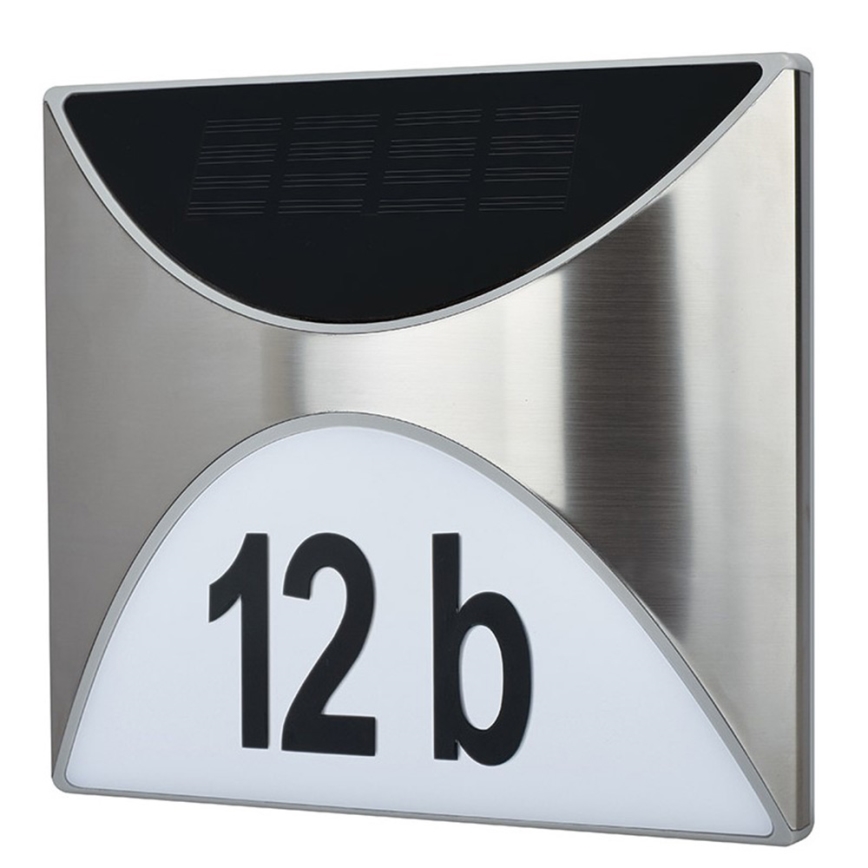 Номер дома со светодиодной подсветкой на солнечной батарее LED/3x0,1W/2,4V 1200 mAh IP44