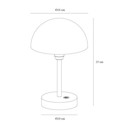 Nordlux - LED Вулична настільна акумуляторна лампа з регулюванням яскравості ELLEN LED/2,8W/3,7V IP44 бежевий