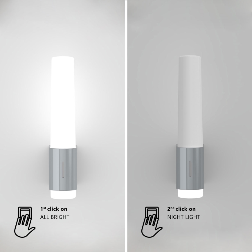 Nordlux - LED Настінний світильник з регулюванням яскравості для ванної кімнати HELVA LED/6,8W/230V IP44 CRI 90 білий
