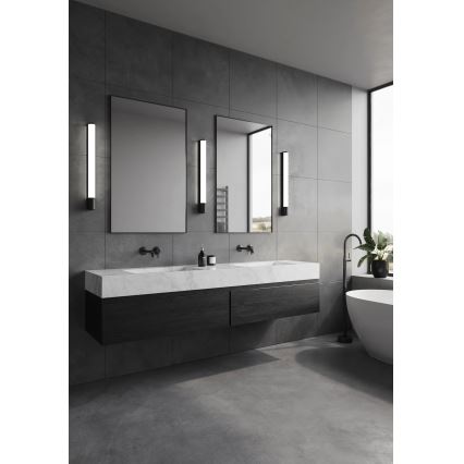 Nordlux - Светильник для зеркала в ванной с розеткой MALAIKA LED/15W/230V IP44 68,4cm чёрный