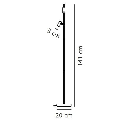 Nordlux - Світлодіодна регульована сенсорна підлогова лампа OMARI 2xLED/3,2W/230V біла