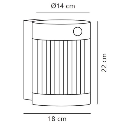 Nordlux - Світильник на сонячній батареї з LED і сенсором COUPAR LED/3,2W/5V 3000K IP44 1800 mAh чорний