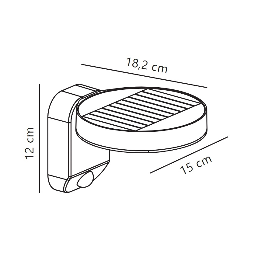 Nordlux - Світильник на сонячних батареях із сенсором RICA LED/5W/3,7V IP44 2200 mAh круглий
