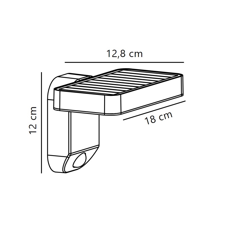 Nordlux - Світильник на стіну з LED-сонячною панеллю та сенсором RICA LED/5W/3,7V IP44 2200 mAh квадратний