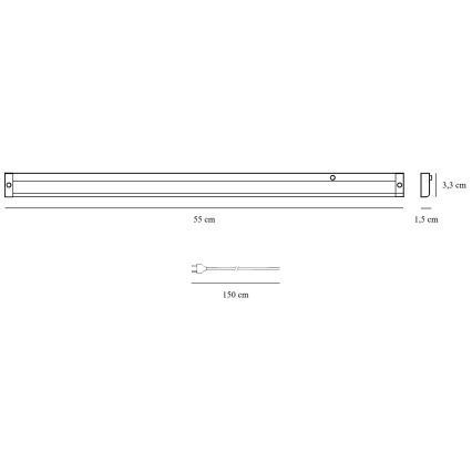 Nordlux - LED Світильник для підсвітки стільниці PRESTON LED/8W/230V 3000/4000K 55 см