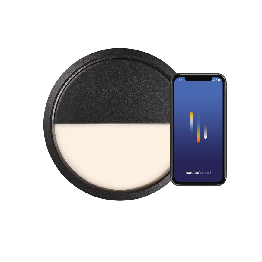 Nordlux - LED Вуличний настінний світильник з регулюванням яскравості AVA SMART LED/9,5W/230V 2700K IP54 чорний