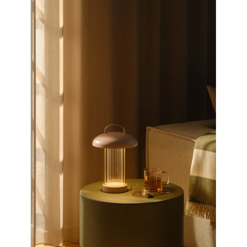Nordlux - Світлодіодна регульована акумуляторна сенсорна настільна лампа MIRANO LED/3W/3,7V рожева