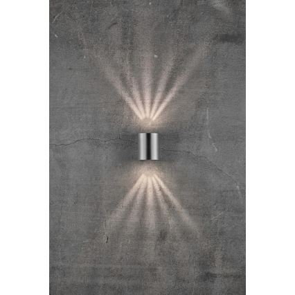 Nordlux - LED зовнішній настінний світильник CANTO 2xLED/6W/230V IP44 нержавіюча сталь