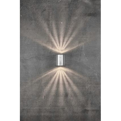 Nordlux - LED зовнішній настінний світильник CANTO 2xLED/6W/230V IP44 сріблястий