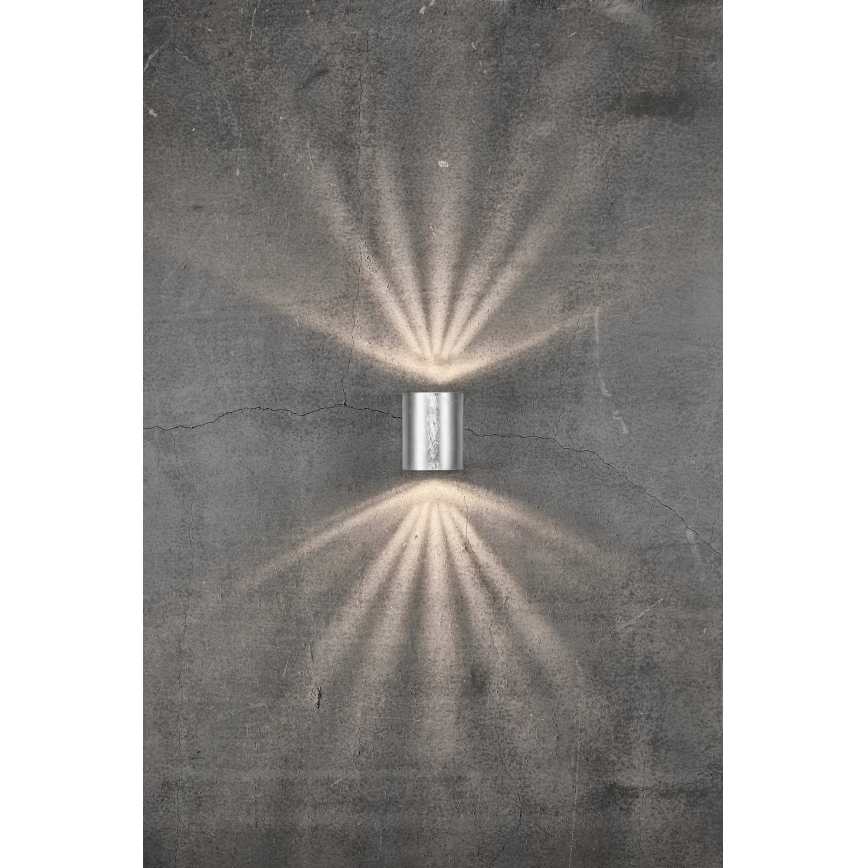 Nordlux - LED зовнішній настінний світильник CANTO 2xLED/6W/230V IP44 сріблястий