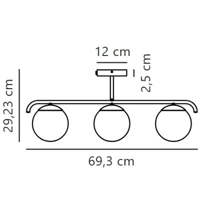 Nordlux - Люстра на штанзі GRANT 3xE14/25W/230V чорний