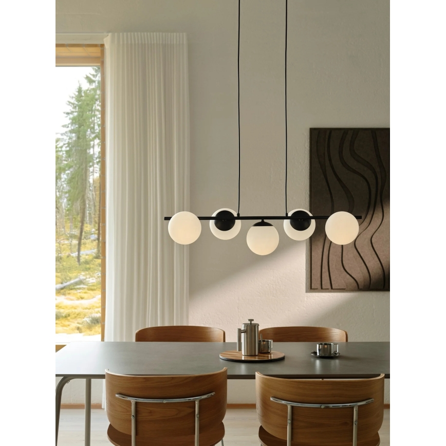Nordlux - Люстра на тросе LILLY 5xE14/10W/230V чёрная