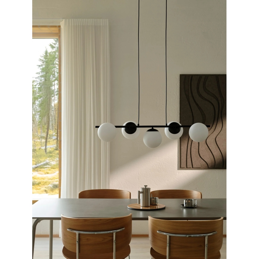 Nordlux - Люстра на тросе LILLY 5xE14/10W/230V чёрная