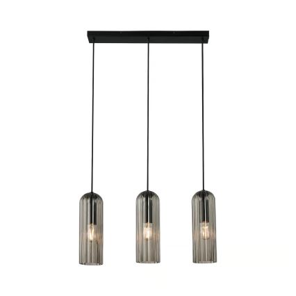 Nordlux - Люстра на тросе MIELLA 3xE27/25W/230V черная/дымчатая