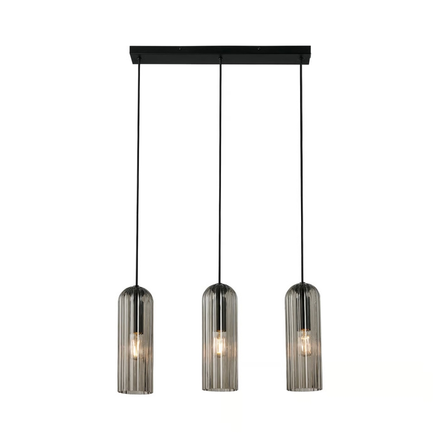 Nordlux - Люстра на тросе MIELLA 3xE27/25W/230V черная/дымчатая