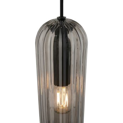 Nordlux - Люстра на тросе MIELLA 3xE27/25W/230V черная/дымчатая