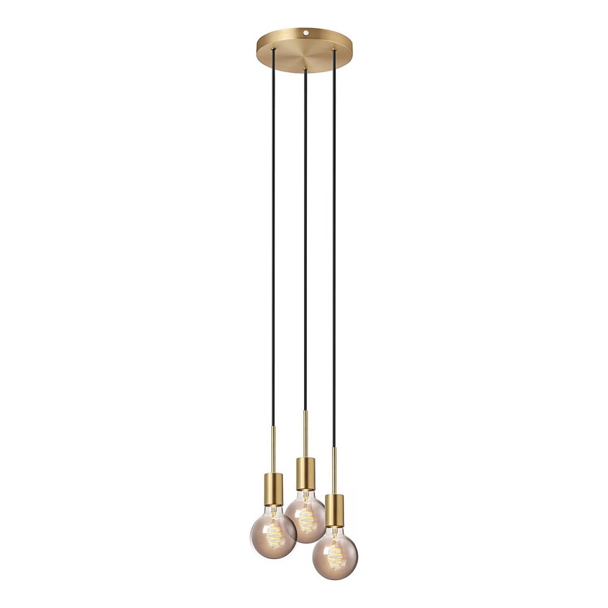 Nordlux - Люстра на тросе PACO 3xE27/25W/230V латунь