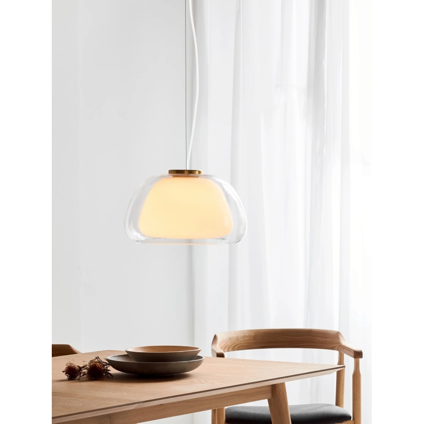 Nordlux - Люстра на тросовом подвесе JELLY 1xE27/40W/230V белая/прозрачная