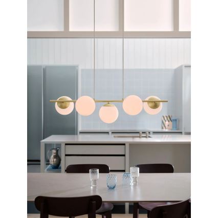 Nordlux - Люстра на кабелі LILLY 5xE14/10W/230V латунь