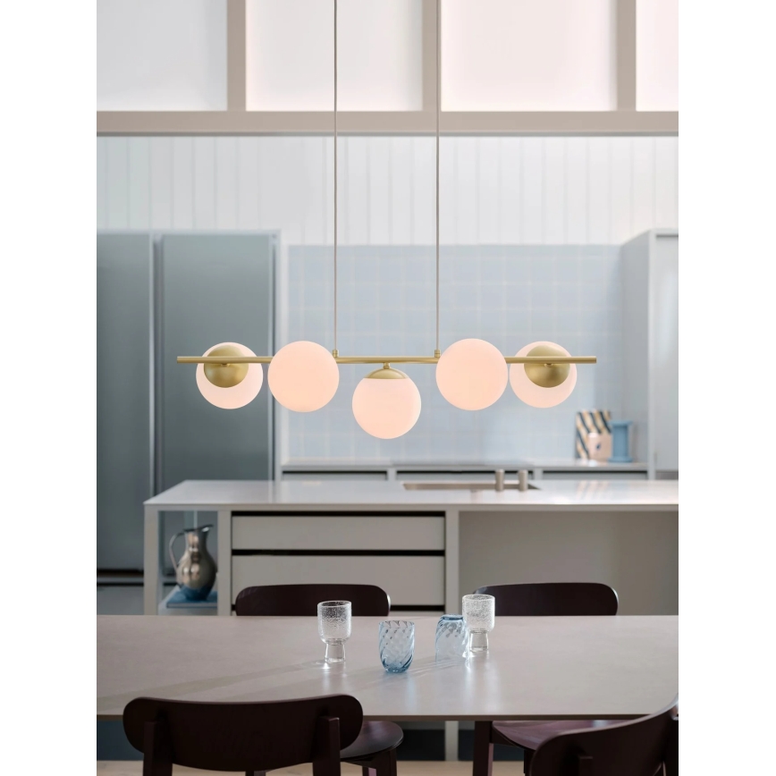 Nordlux - Люстра на кабелі LILLY 5xE14/10W/230V латунь