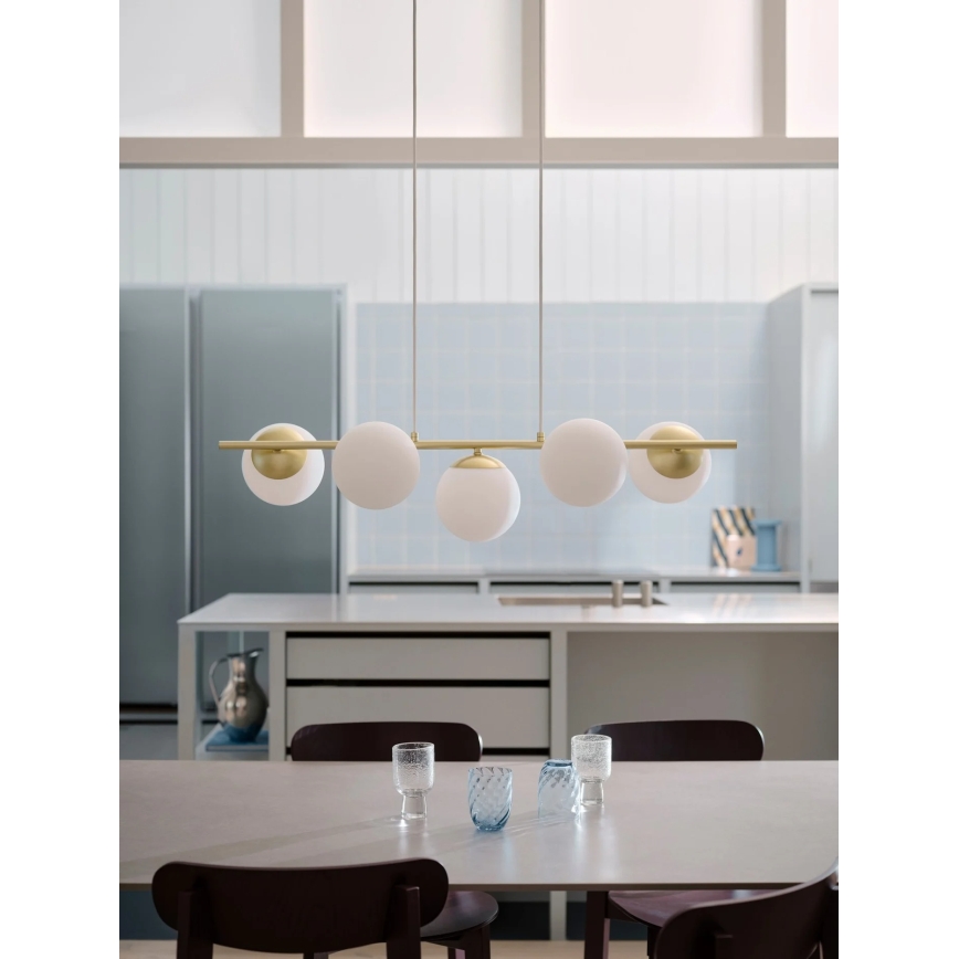 Nordlux - Люстра на кабелі LILLY 5xE14/10W/230V латунь