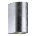 Nordlux - Наружный настенный светильник CANTO 2xGU10/28W/230V IP44 серебристый