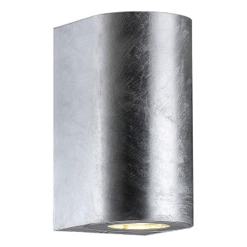 Nordlux - Наружный настенный светильник CANTO 2xGU10/28W/230V IP44 серебристый