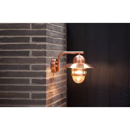 Nordlux - Наружный настенный светильник NIBE 1xE27/60W/230V IP54 медный