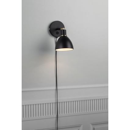 Nordlux - Настенный светильник RAY 1xE14/25W/230V чёрный