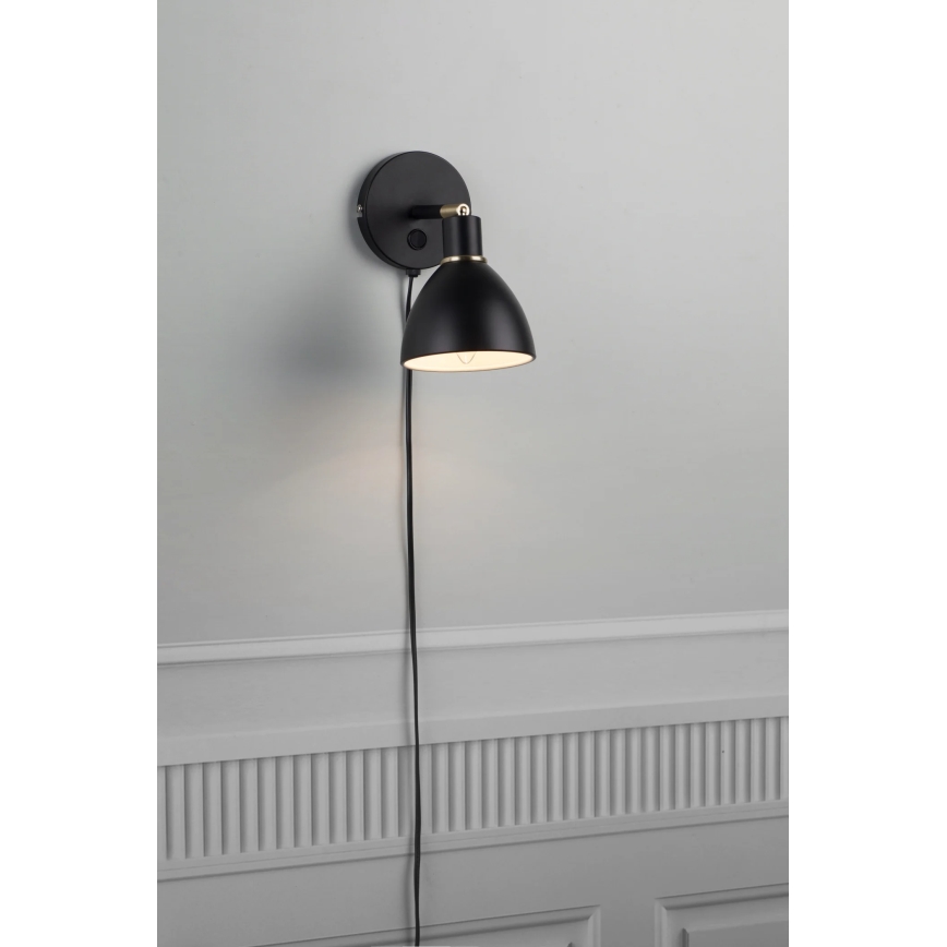 Nordlux - Настенный светильник RAY 1xE14/25W/230V чёрный