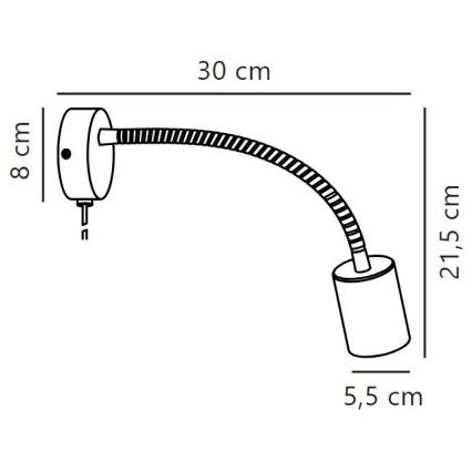 Nordlux - Настенный гибкий точечный светильник EXPLORE 1xGU10/7W/230V черный