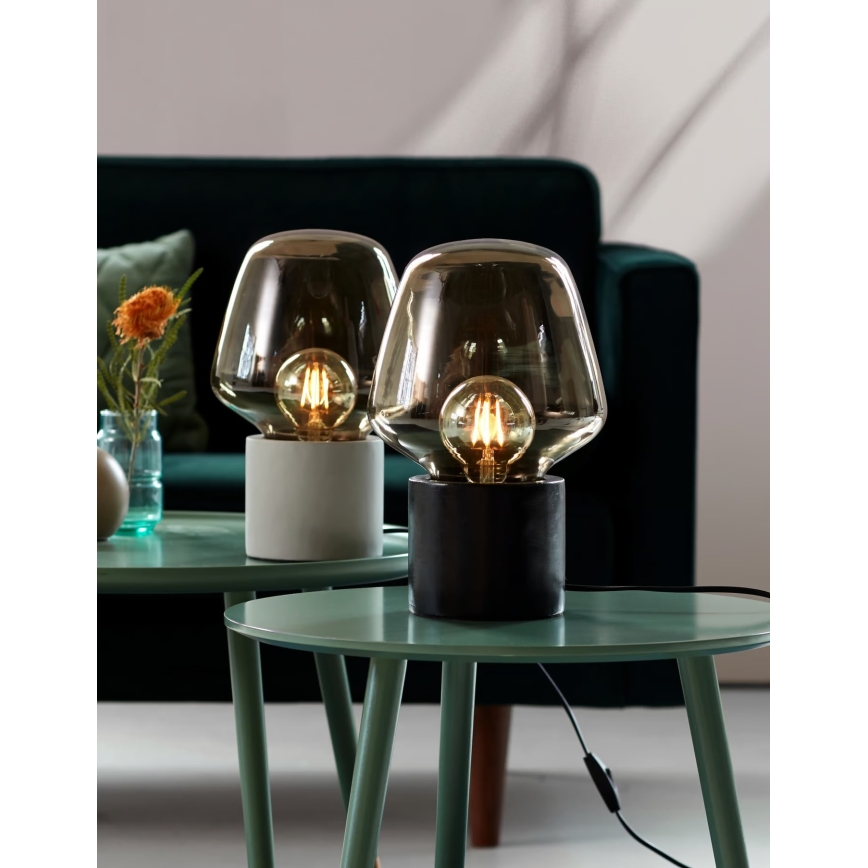 Nordlux - Настільна лампа CHRISTINA 1xE27/25W/230V бетон/чорний