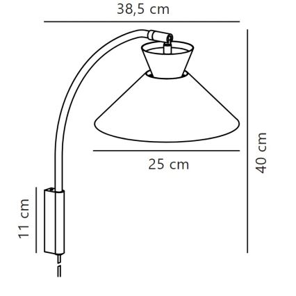 Nordlux - Настінна лампа DIAL 1xE27/40W/230V чорний