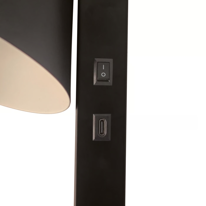 Nordlux - Настінний світильник із USB WILMER 1xE14/40W/230V чорний