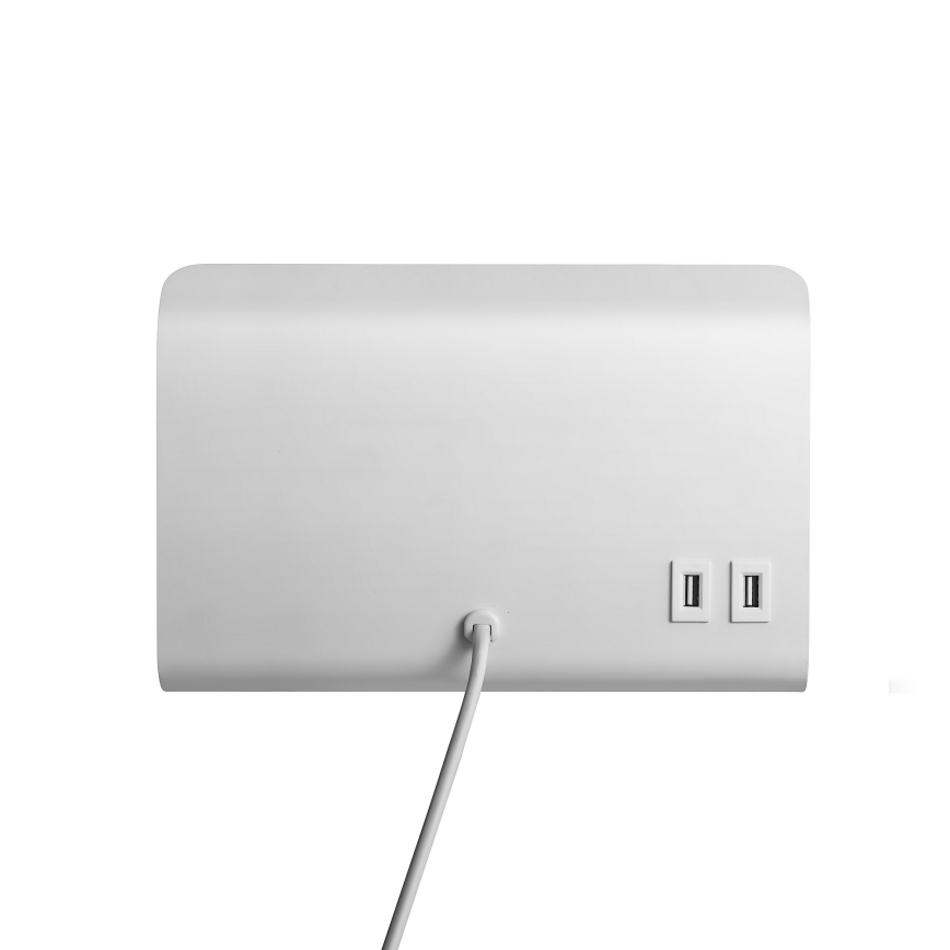 Nordlux - Настінний точковий світильник з поличкою і USB ROOMI 1xGU10/8W/230V білий