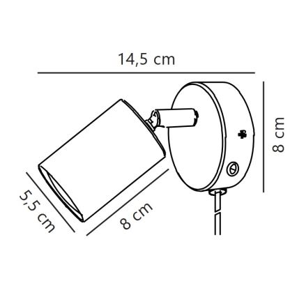 Nordlux - Настінний точковий світильник EXPLORE 1xGU10/7W/230V білий