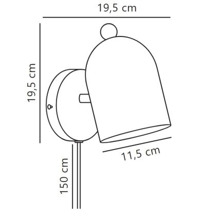 Nordlux - Настінний точковий світильник GASTON 1xE27/15W/230V синій