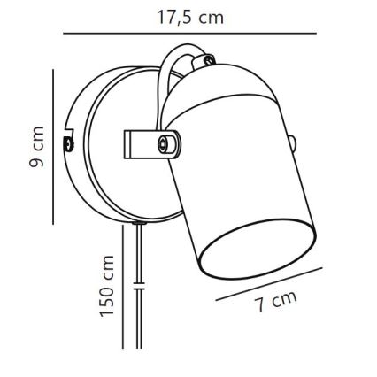 Nordlux - Настінний точковий світильник LOTUS 1xE14/40W/230V